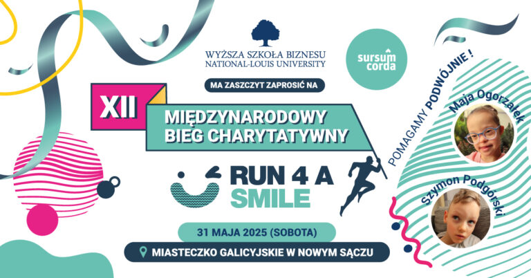 Read more about the article 31 maja 2025 – XII Bieg Charytatywny „RUN 4 A SMILE” – Biegnij po uśmiech!