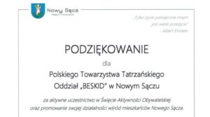 Read more about the article PODZIĘKOWANIE OD&nbsp;PREZYDENTA MIASTA